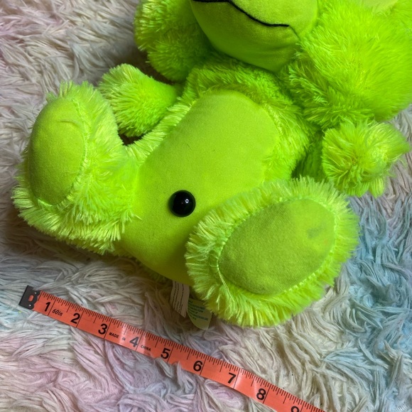 RARE classic toy company vintage neon yellow green bear plush - Picture 7 of 7